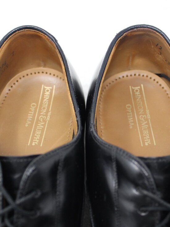 Johnston & Murphy Dress Shoes Mens 12 Black Melton Optima Cap Toe Oxford main image 8